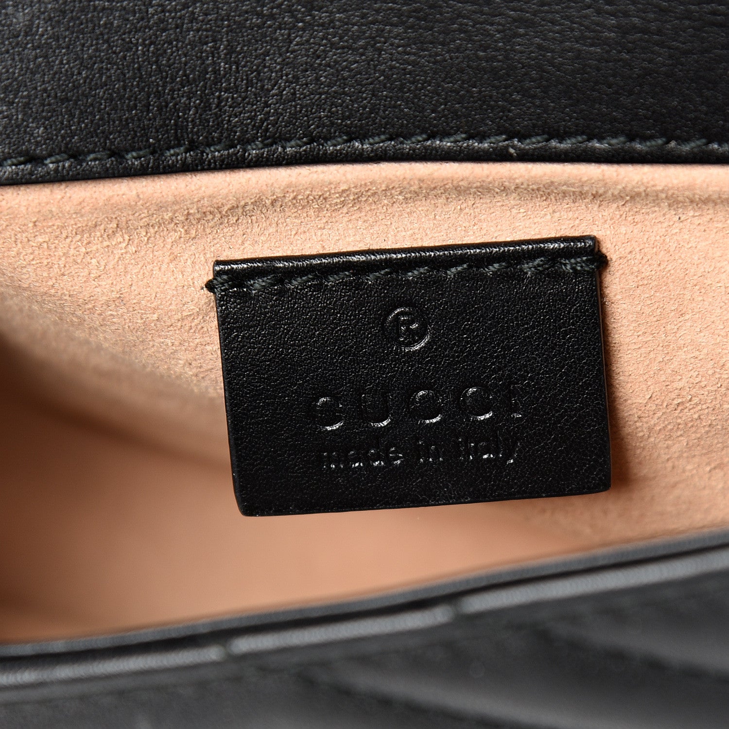 Gucci Calfskin Matelasse Super Mini GG Marmont Shoulder Bag Black 5 of 10