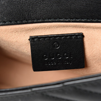 Gucci Calfskin Matelasse Super Mini GG Marmont Shoulder Bag Black 5 of 10