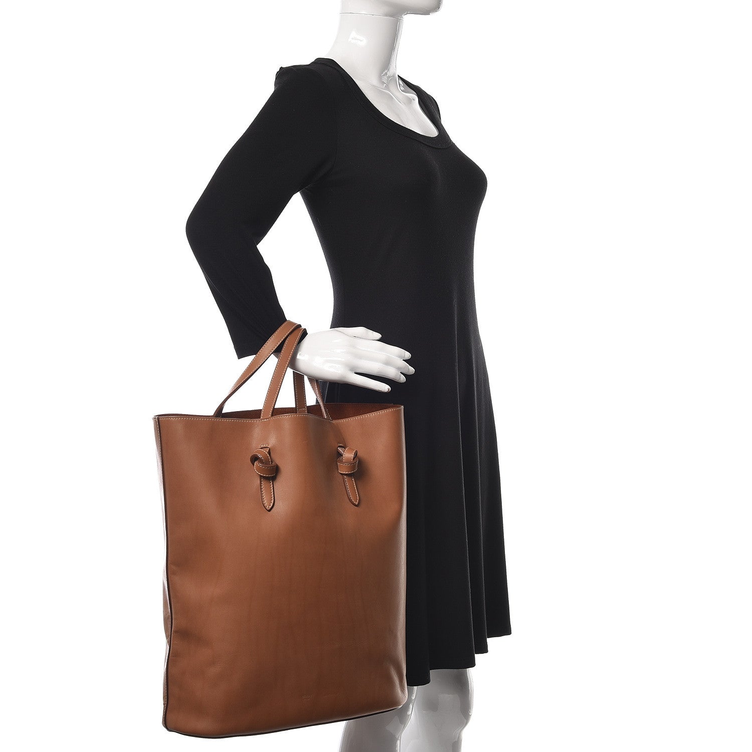 Celine Supple Calfskin Tie Knot Twisted Tote Tan 2 of 13