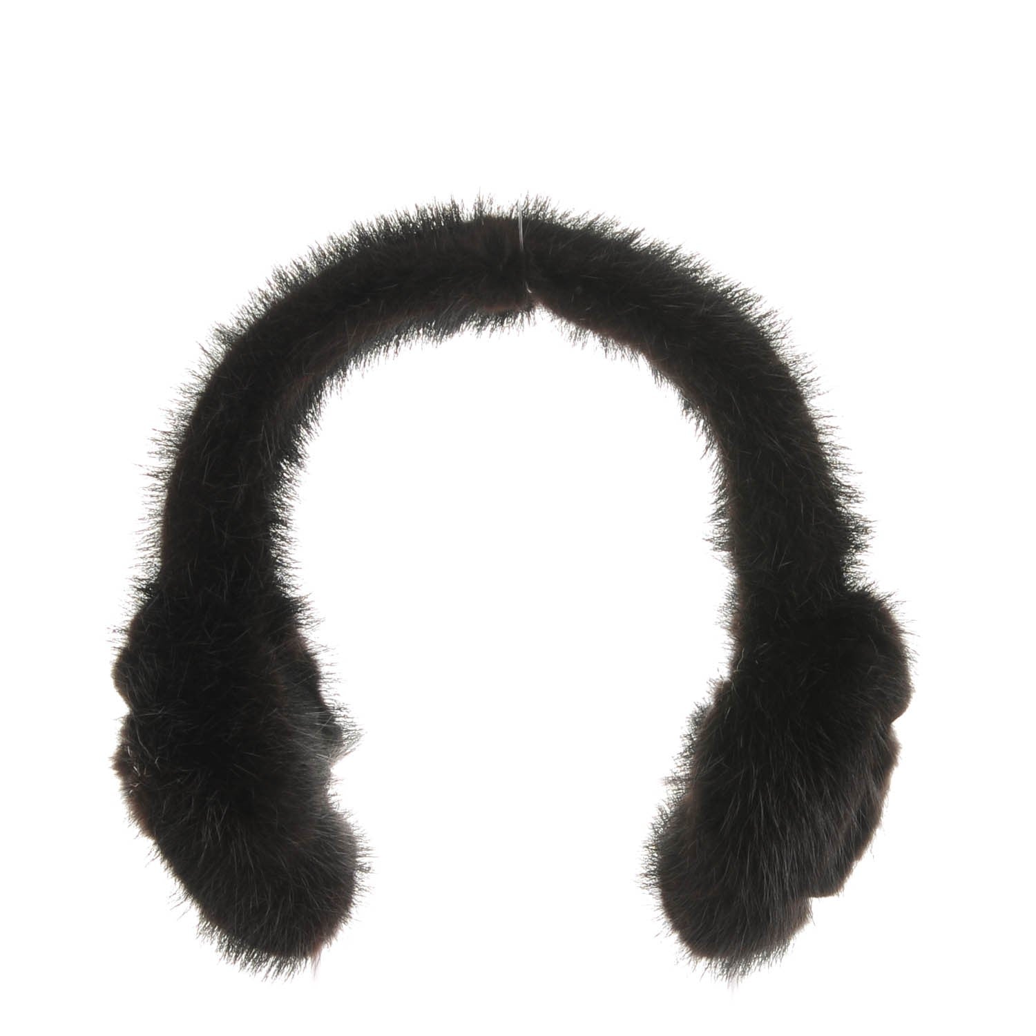 Louis Vuitton LOUIS VUITTON Mink Fur Vision Earmuffs Black 3 of 7