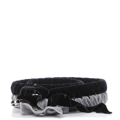 Fendi Velvet Lace Up Strap You Grey Black 1 of 5