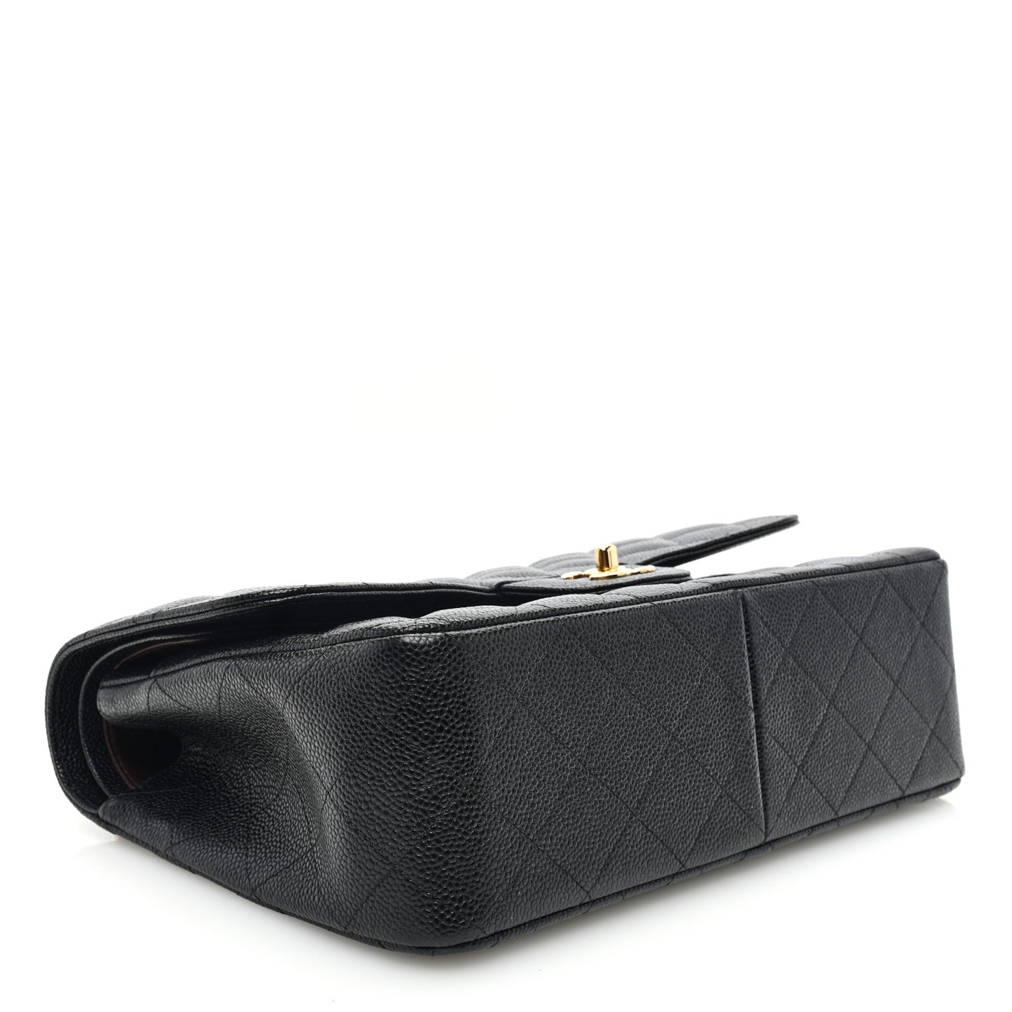 Caviar Quilted Jumbo Double Flap Black
