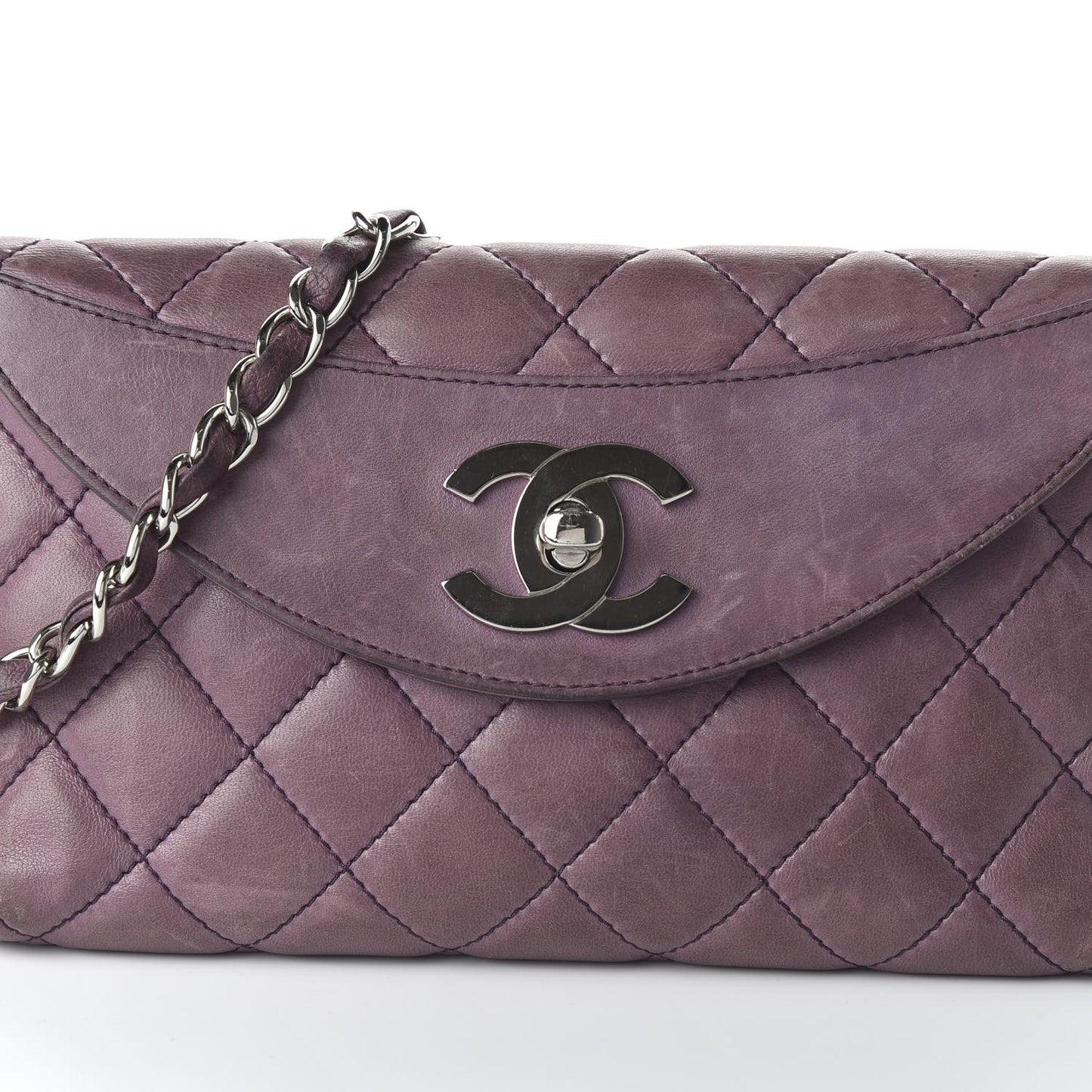 Lambskin Quilted Small Single Flap Bag Purple