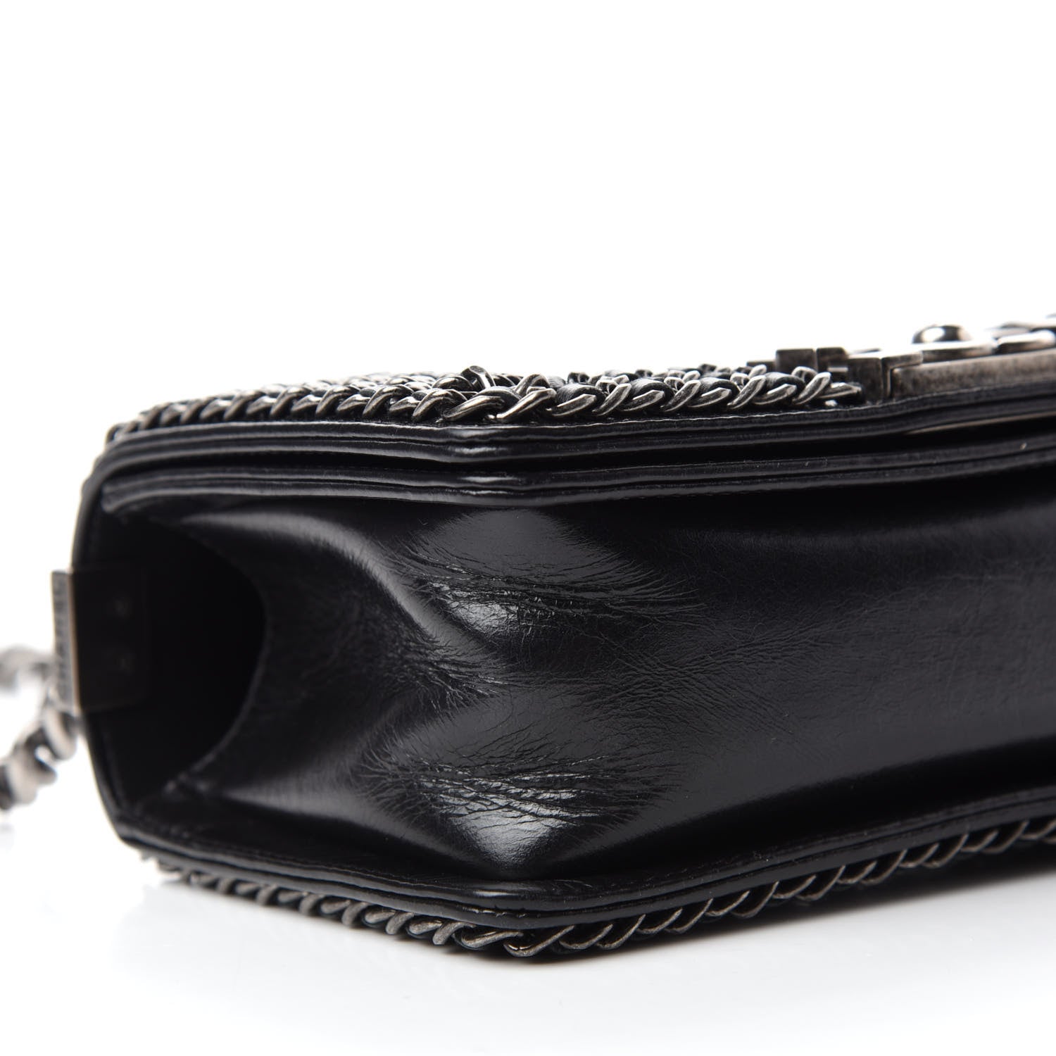 Chanel Glazed Calfskin Quilted Small Boy Chained Flap Black 6 of 12