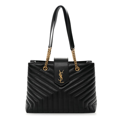 Saint Laurent Calfskin Y Quilted Monogram Large Loulou Shopper Black 1 of 17