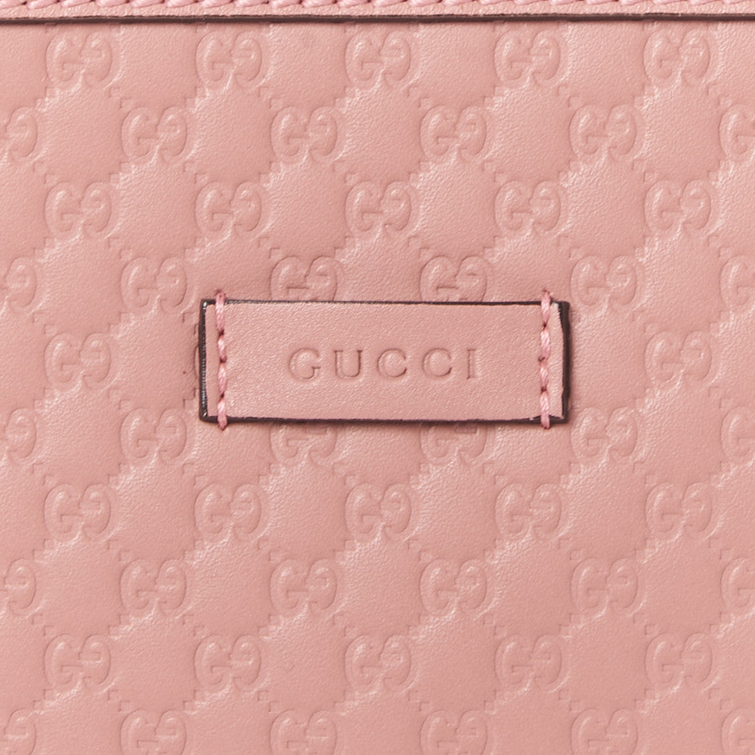 Soft Microguccissima Small Zippered Satchel Soft Pink