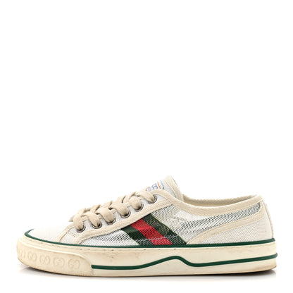 Gucci Mesh Web Womens 1977 Tennis Sneakers 35 Great 35.5 White Mystic White 1 of 9