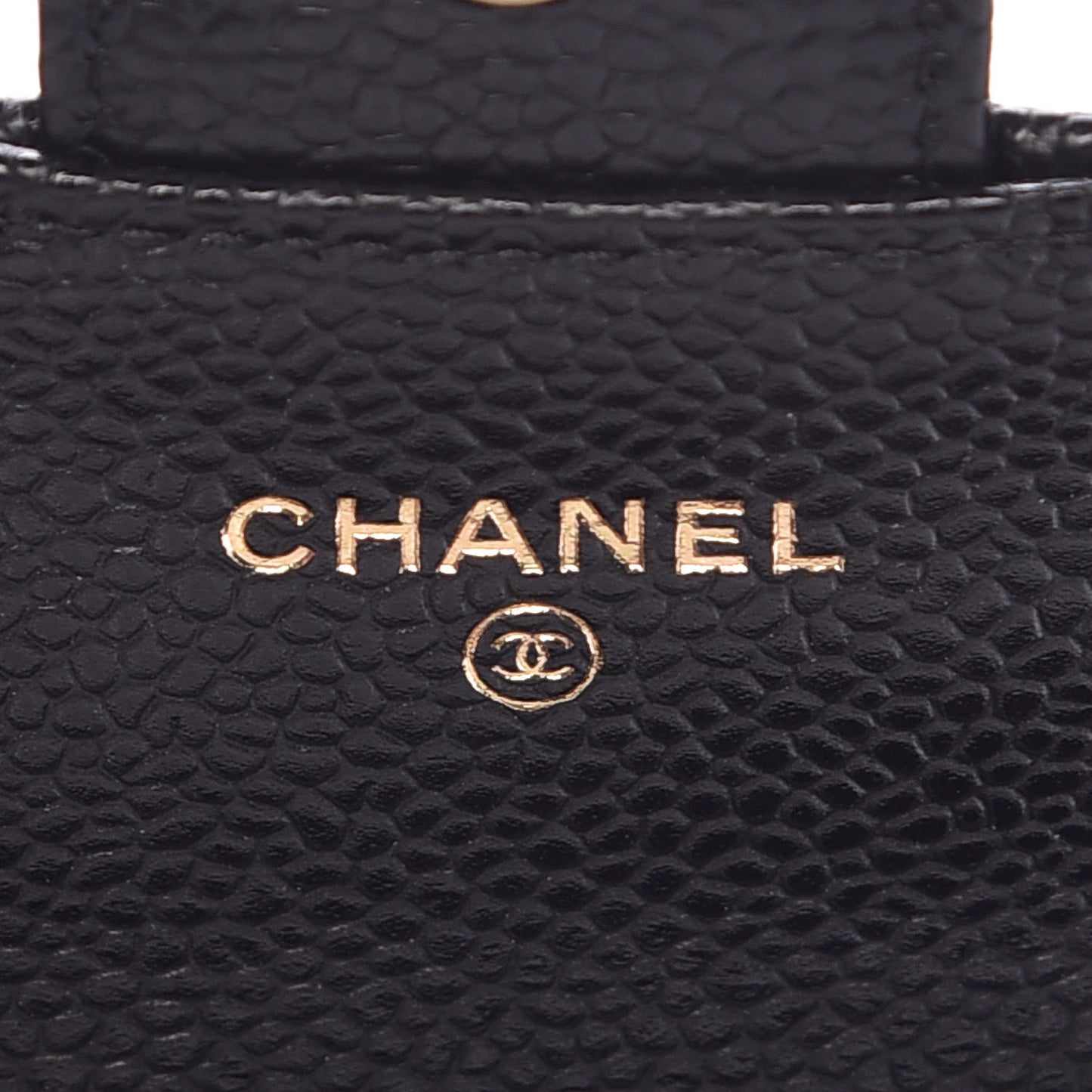 Caviar Quilted Flap Card Holder Black