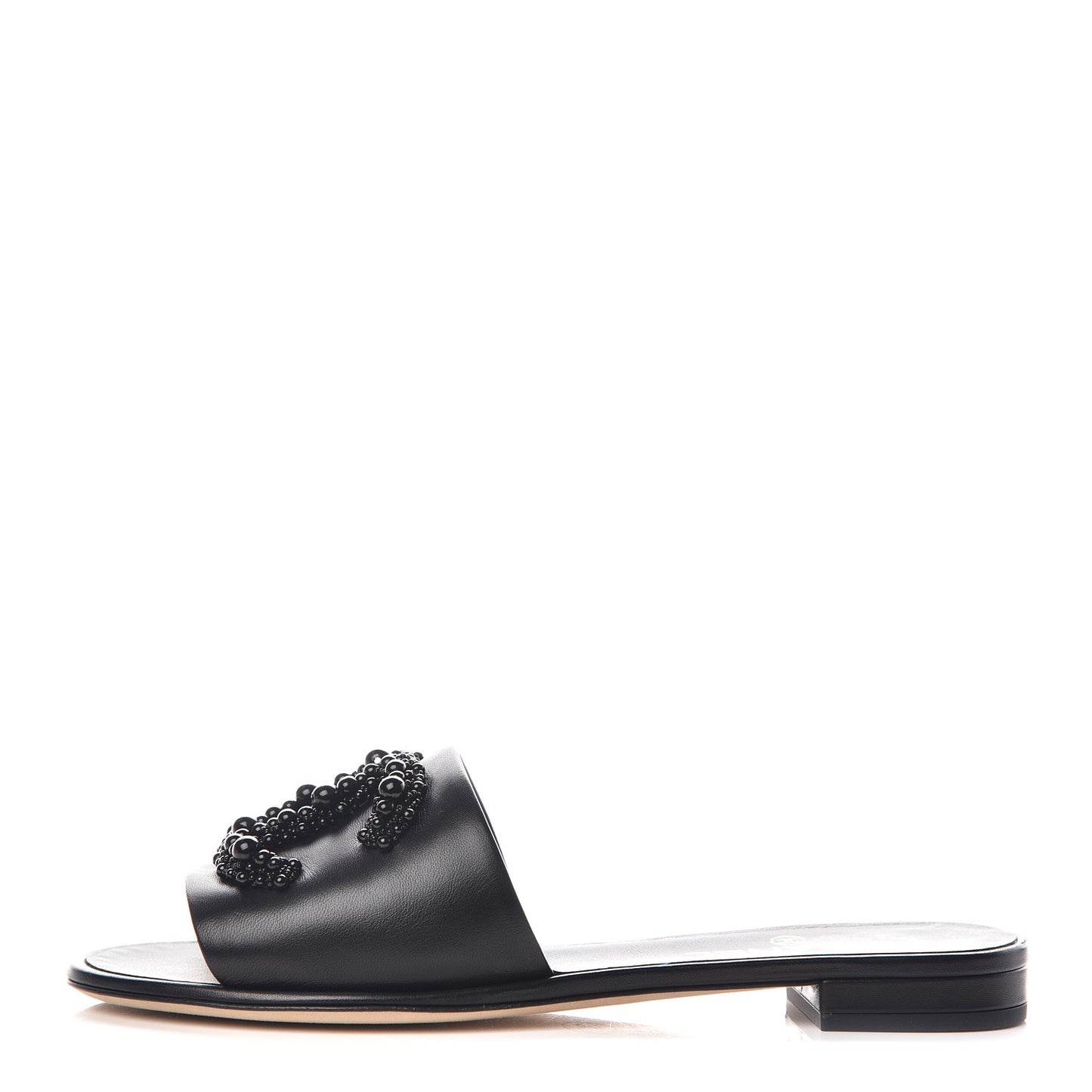 Lambskin Beaded CC Mules 39 Black