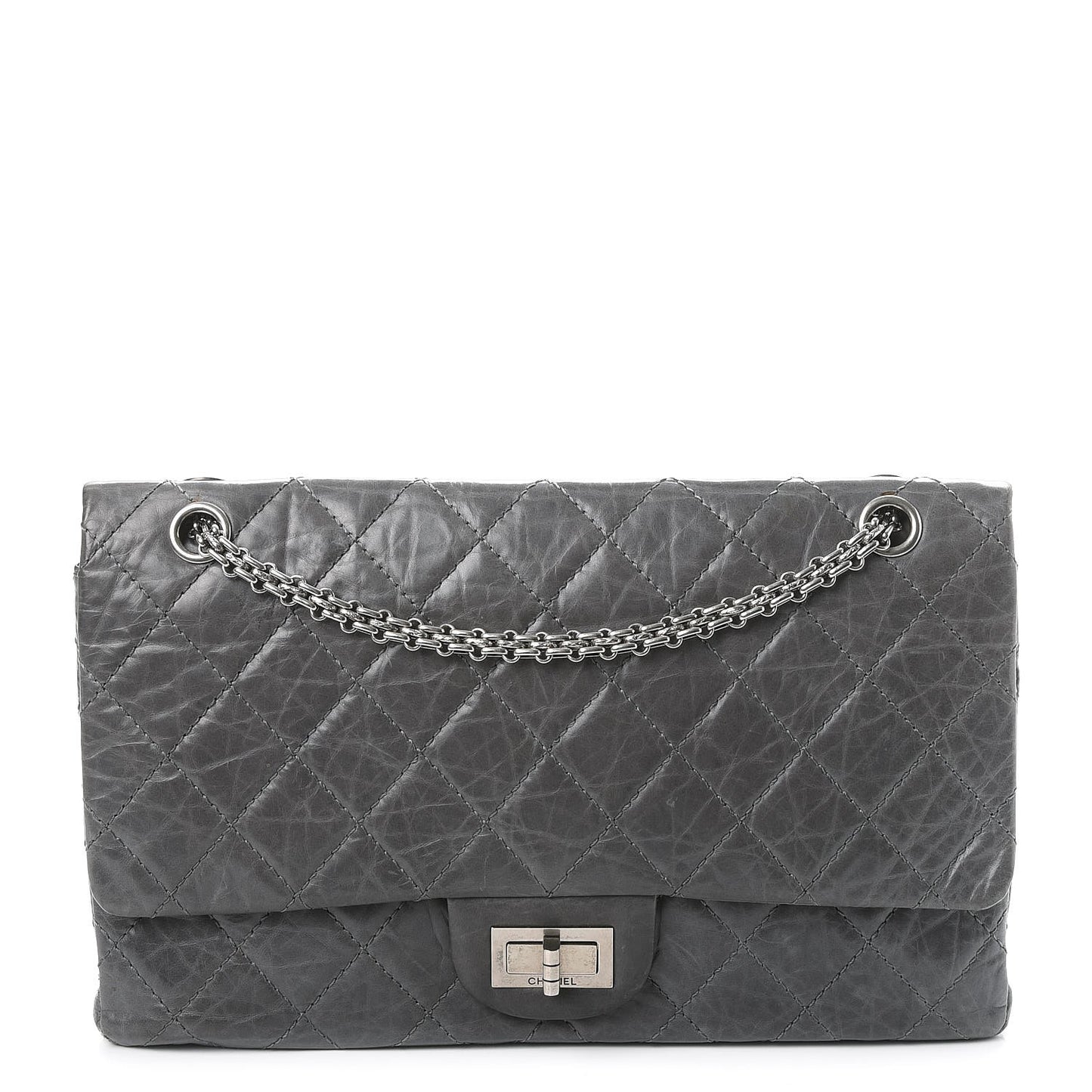 Aged Calfskin Quilted 50th Anniversary 2.55 Reissue 227 Flap Grey