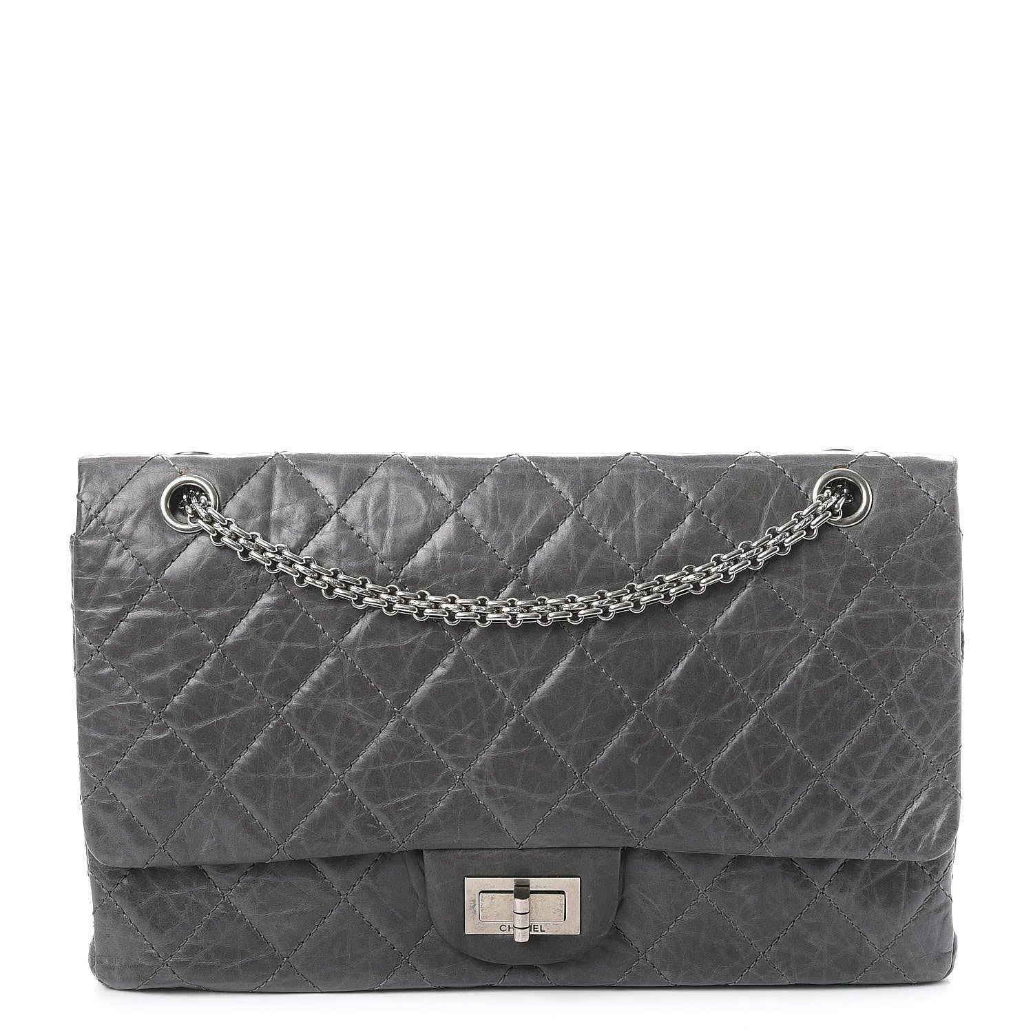 Chanel Aged Calfskin Quilted 50th Anniversary 2.55 Reissue 227 Flap Grey 1 of 17