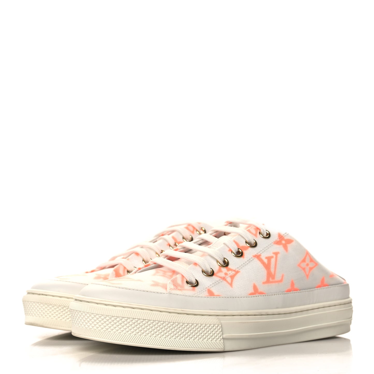 Technical Fabric Monogram Stellar Open Back Sneakers 38.5 Orange