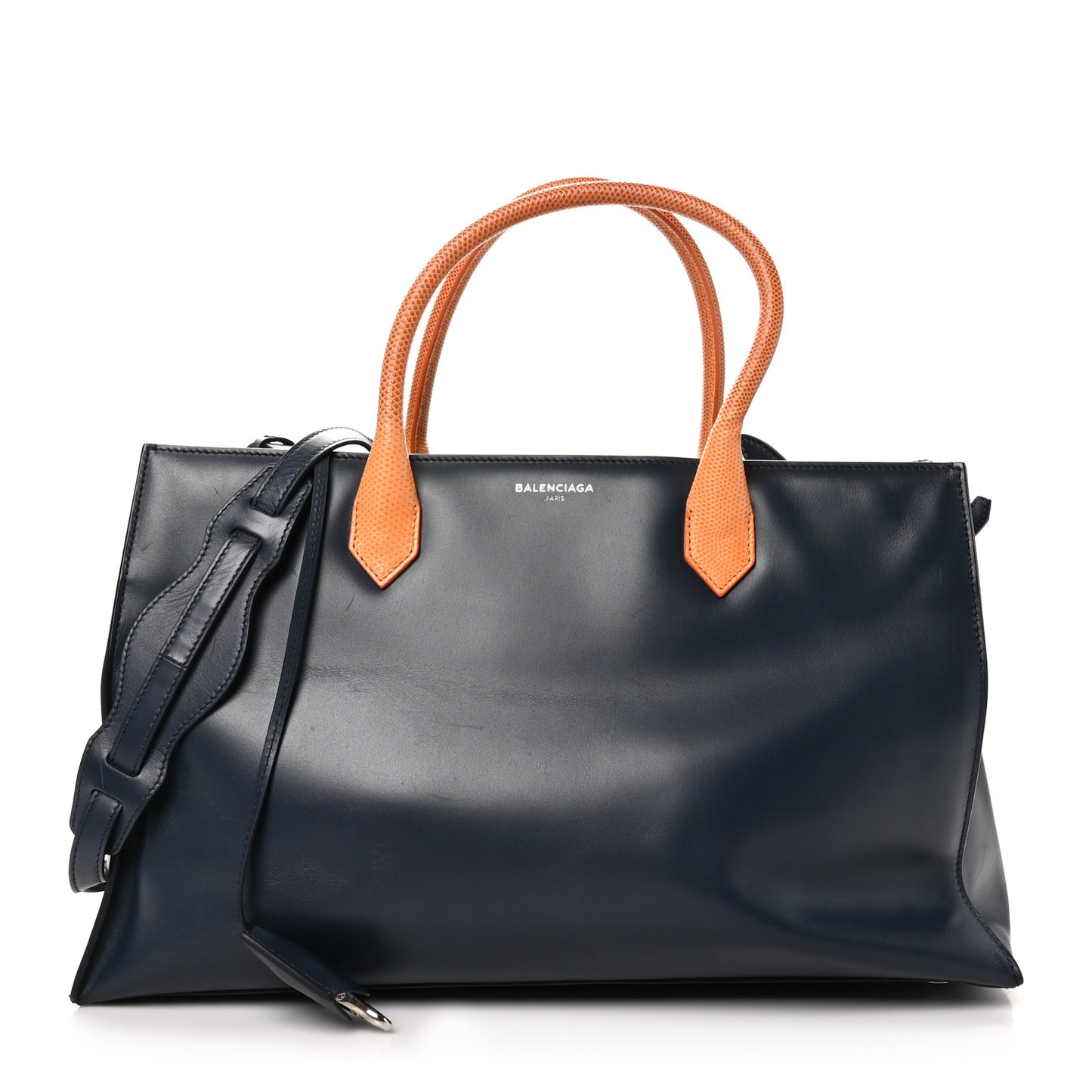 Calfskin Karung Padlock Nude Work S Top Handle Black Encre Orange Tang