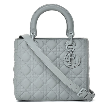 Christian Dior Ultra Matte Calfskin Cannage Medium Lady Dior Grey Stone 1 of 10