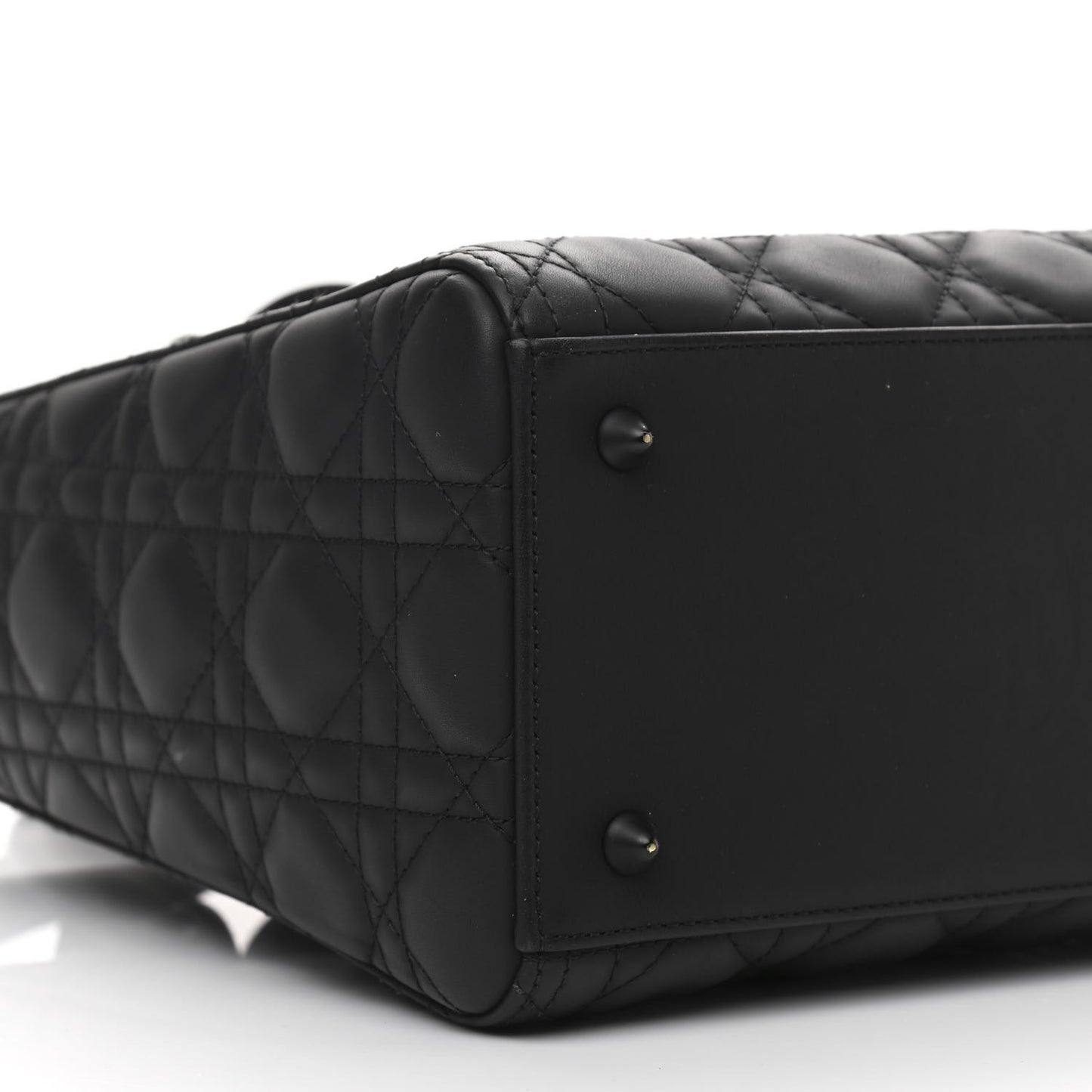 Ultra Matte Calfskin Cannage Medium Lady Dior Black