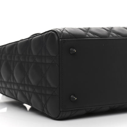 Christian Dior Ultra Matte Calfskin Cannage Medium Lady Dior Black 9 of 11