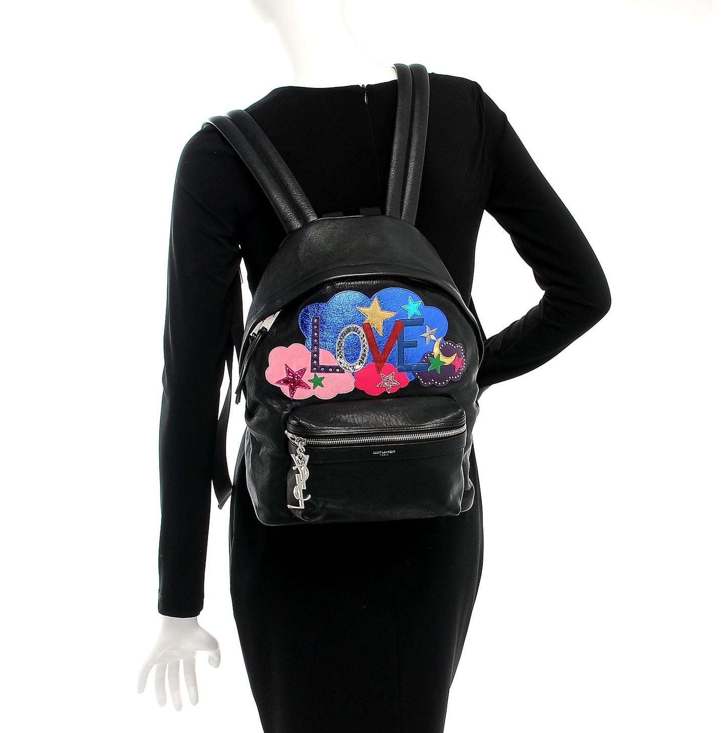 Sheepskin Love Appliqué Mini City Backpack Black