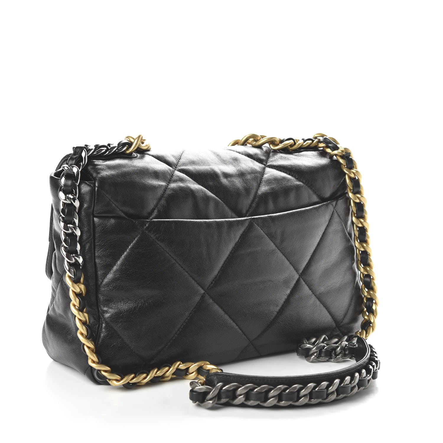 Chanel Lambskin Quilted Large 19 Flap Black 3 of 11