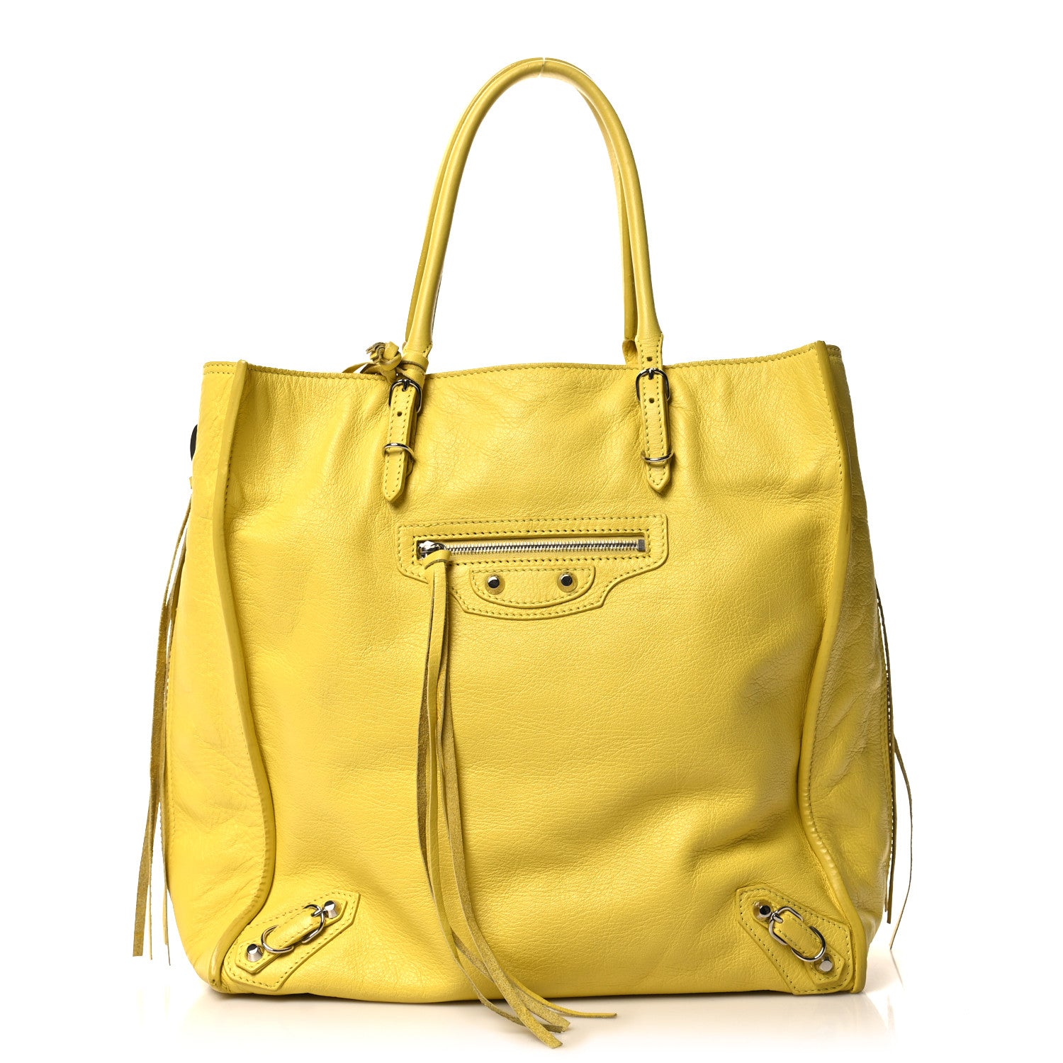 Balenciaga Supple Calfskin Papier A5 Zip Around Tote Jaune Soleil 1 of 12