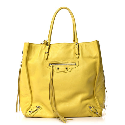 Balenciaga Supple Calfskin Papier A5 Zip Around Tote Jaune Soleil 1 of 12