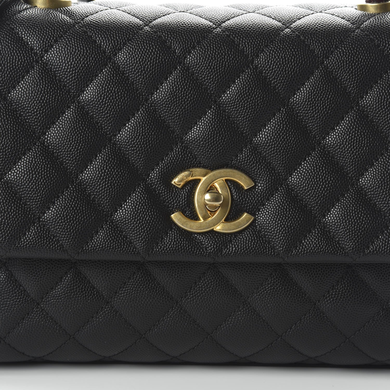 Chanel Caviar Lizard Quilted Small Coco Handle Flap Black 10 of 11