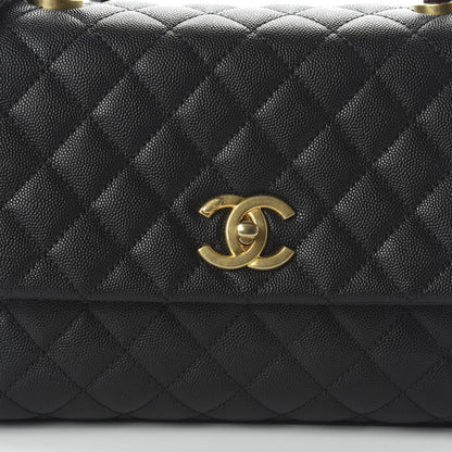 Chanel Caviar Lizard Quilted Small Coco Handle Flap Black 10 of 11