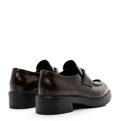 Prada Spazzolato Fume Metal Triangle Logo 50mm Loafers 38 Bruciato Fume 4 of 9