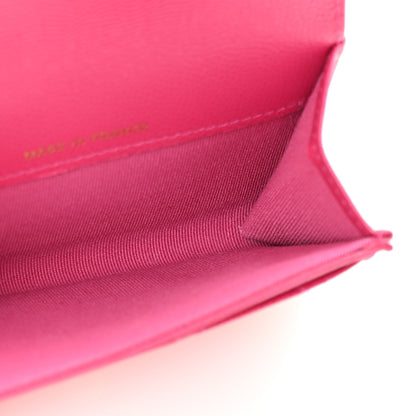 Chanel Caviar Quilted Flap Card Holder Wallet Dark Pink 5 of 9