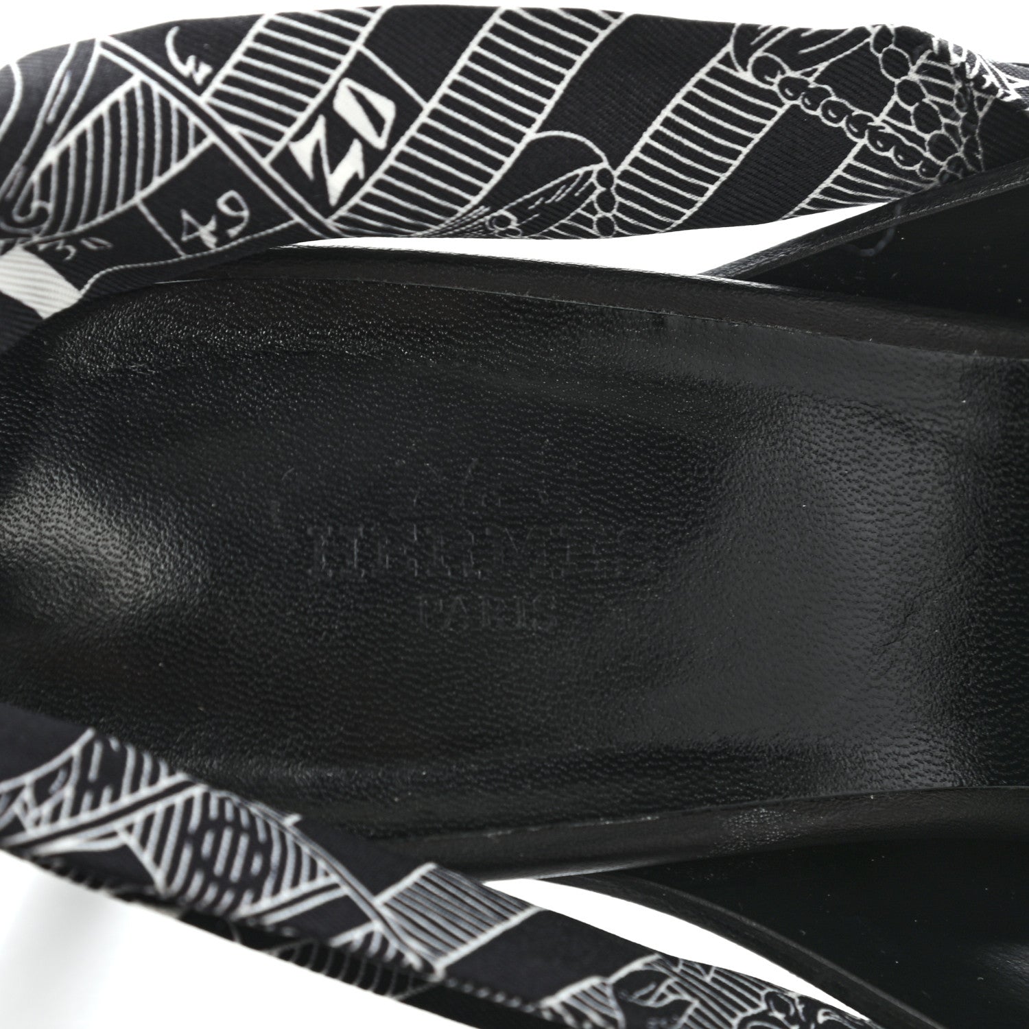 Hermes Calfskin Silk Torsade Sandals 38 Black 7 of 7