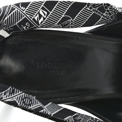 Hermes Calfskin Silk Torsade Sandals 38 Black 7 of 7