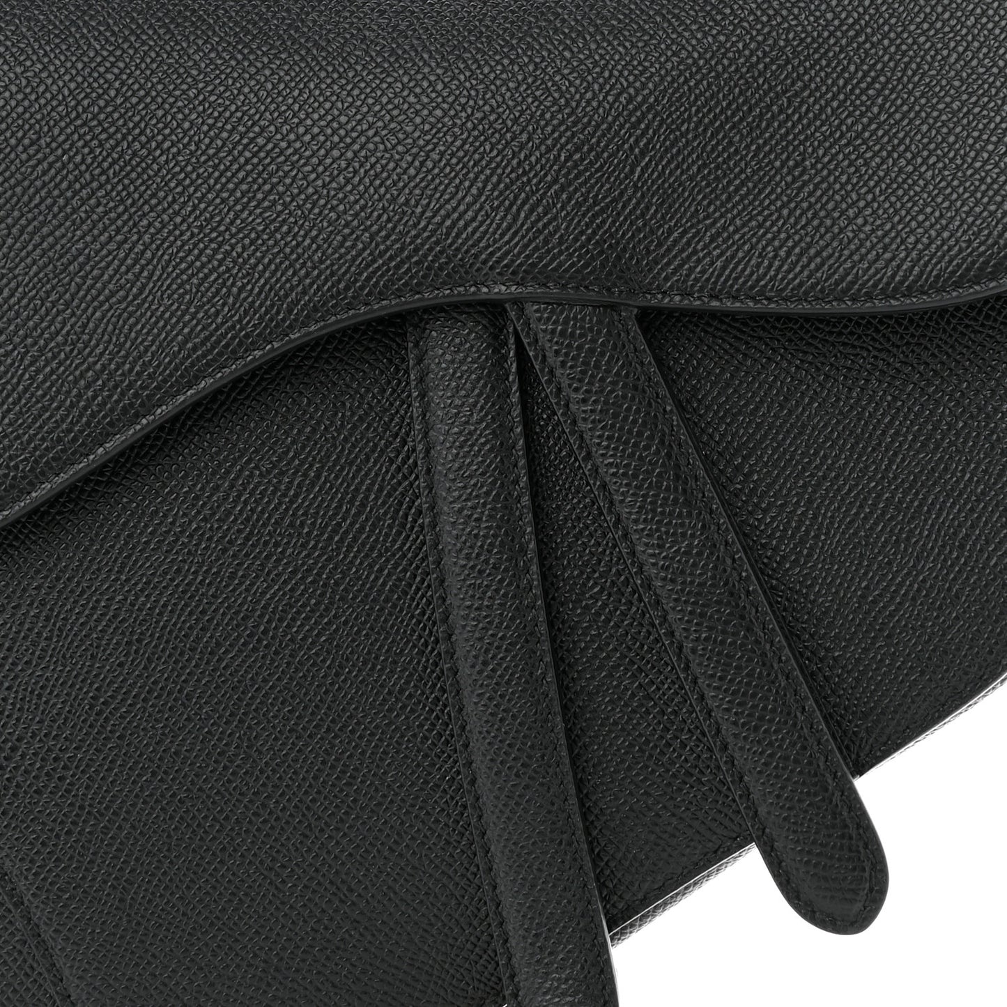 Grained Calfskin Saddle Bag Black