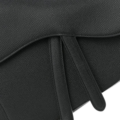 Christian Dior Grained Calfskin Saddle Bag Black 8 of 10