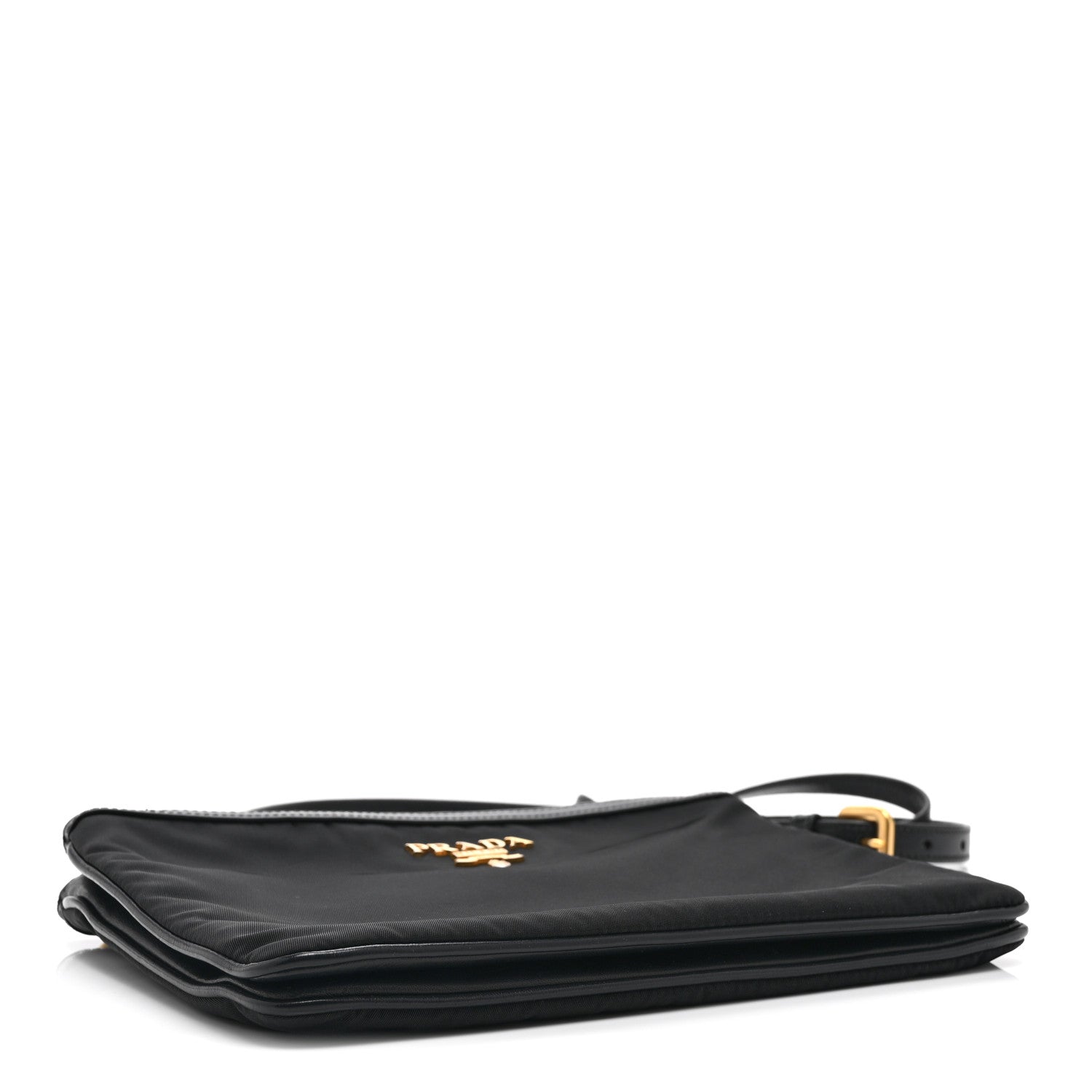 Prada Tessuto Nylon Soft Calf Double Zip Crossbody Bag Black 7 of 21