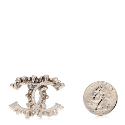 Chanel Baguette Crystal CC Brooch Black Silver 2 of 3