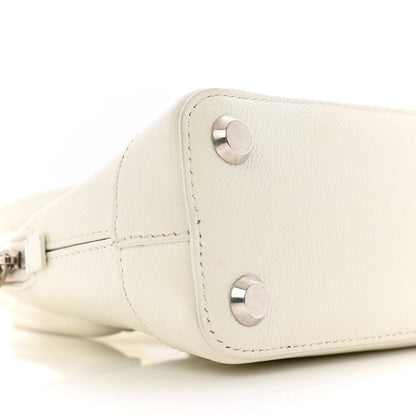 Balenciaga Grained Calfskin Logo XXS Ville Top Handle Bag White Light Green 8 of 14