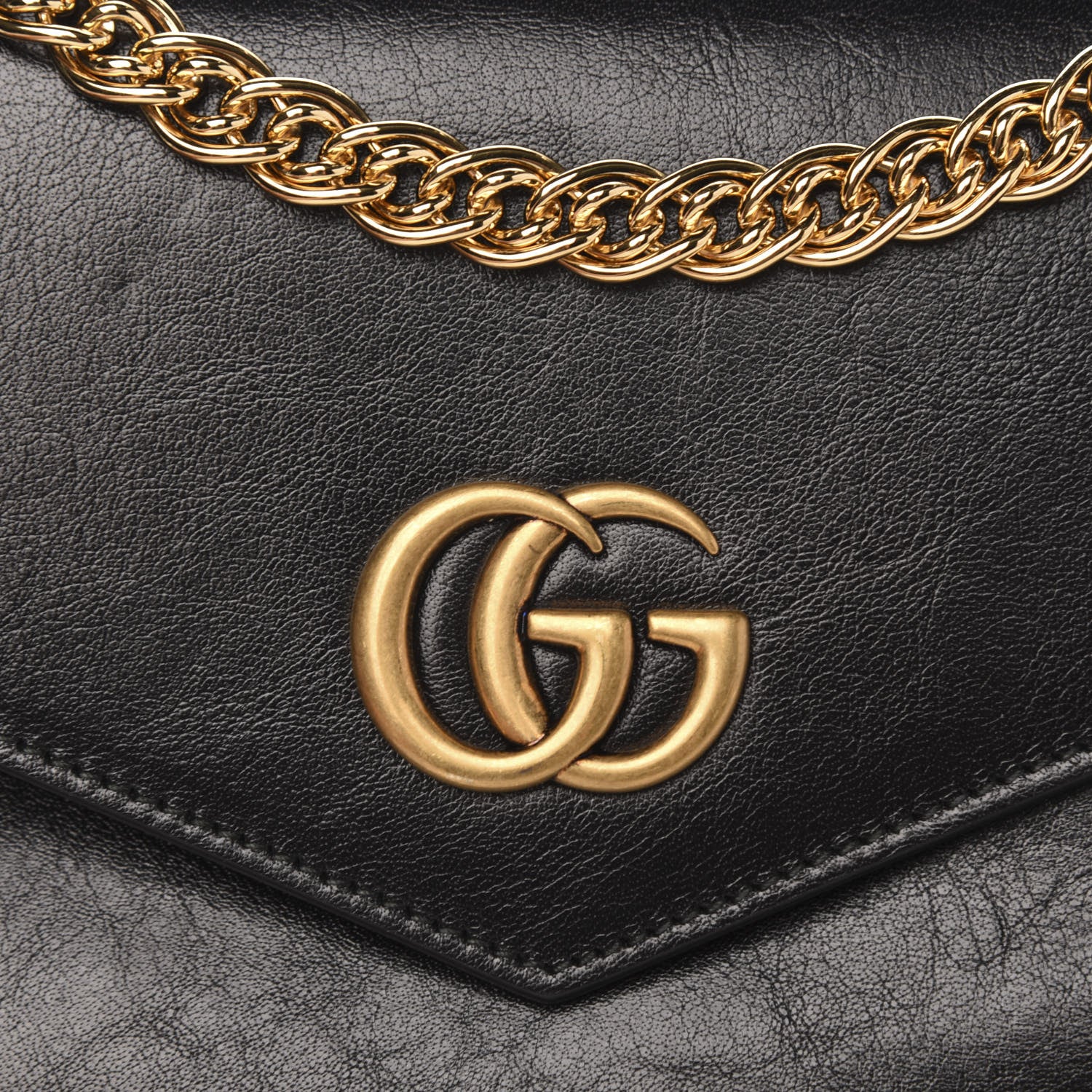 Gucci Calfskin Diagonal GG Medium Thiara Double Envelope Shoulder Bag Emerald Green Black 12 of 12