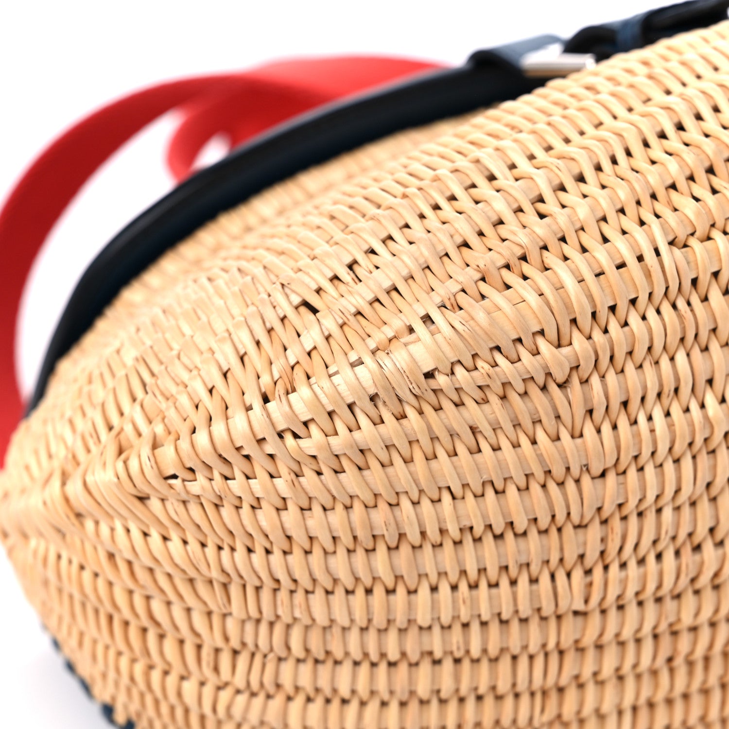 Hermes Swift Wicker Picnic Fishing Bag Bleu de Prusse 7 of 12