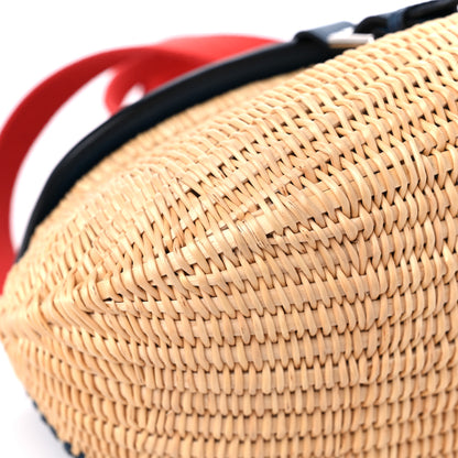 Hermes Swift Wicker Picnic Fishing Bag Bleu de Prusse 7 of 12