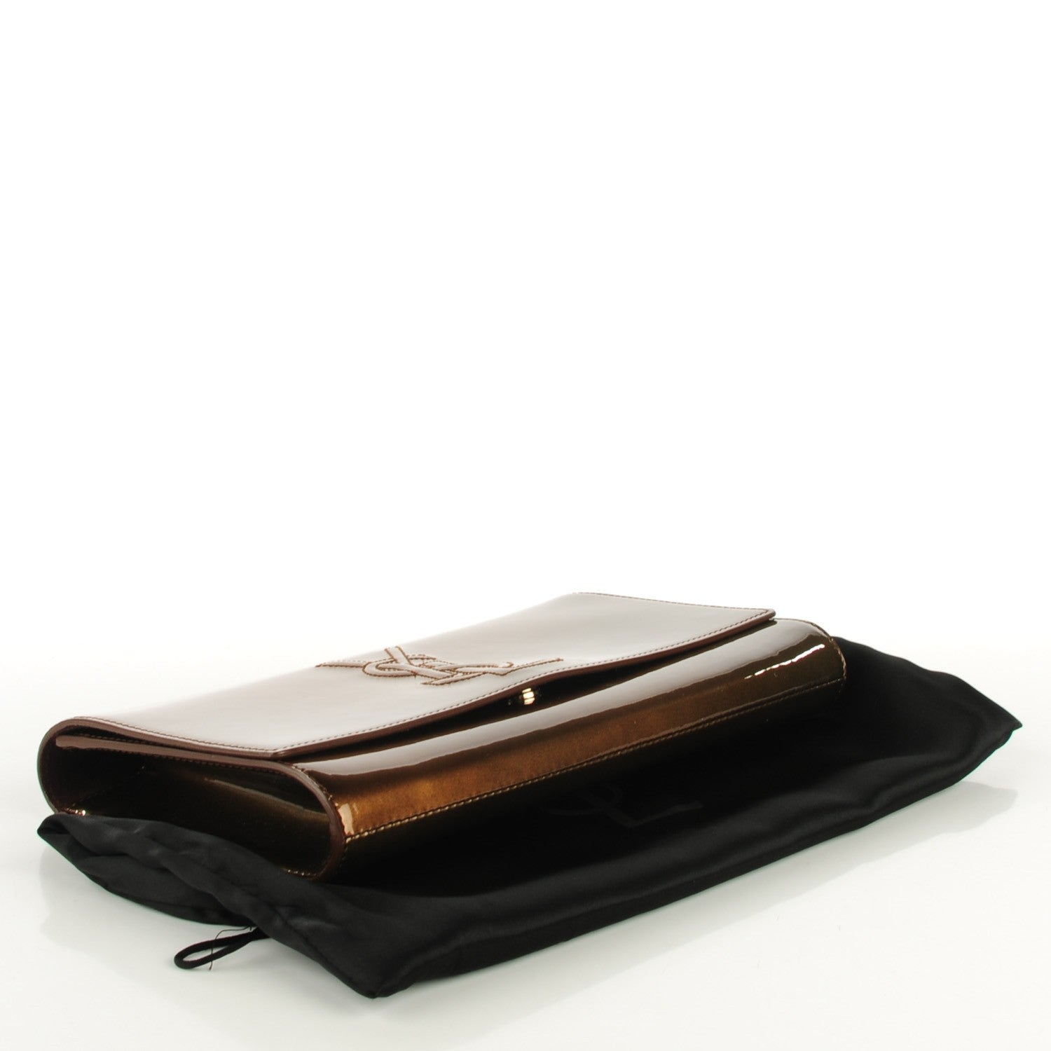 Saint Laurent Patent Large Belle De Jour Clutch Bronze 4 of 7