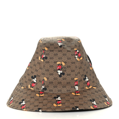 Gucci X DISNEY Mini Vintage GG Supreme Monogram Mickey Mouse Trent Bucket Hat S Beige Ebony Yellow 4 of 9