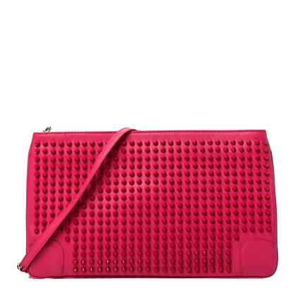 Christian Louboutin Calfskin Spikes Loubiposh Chain Clutch Fuchsia 1 of 9