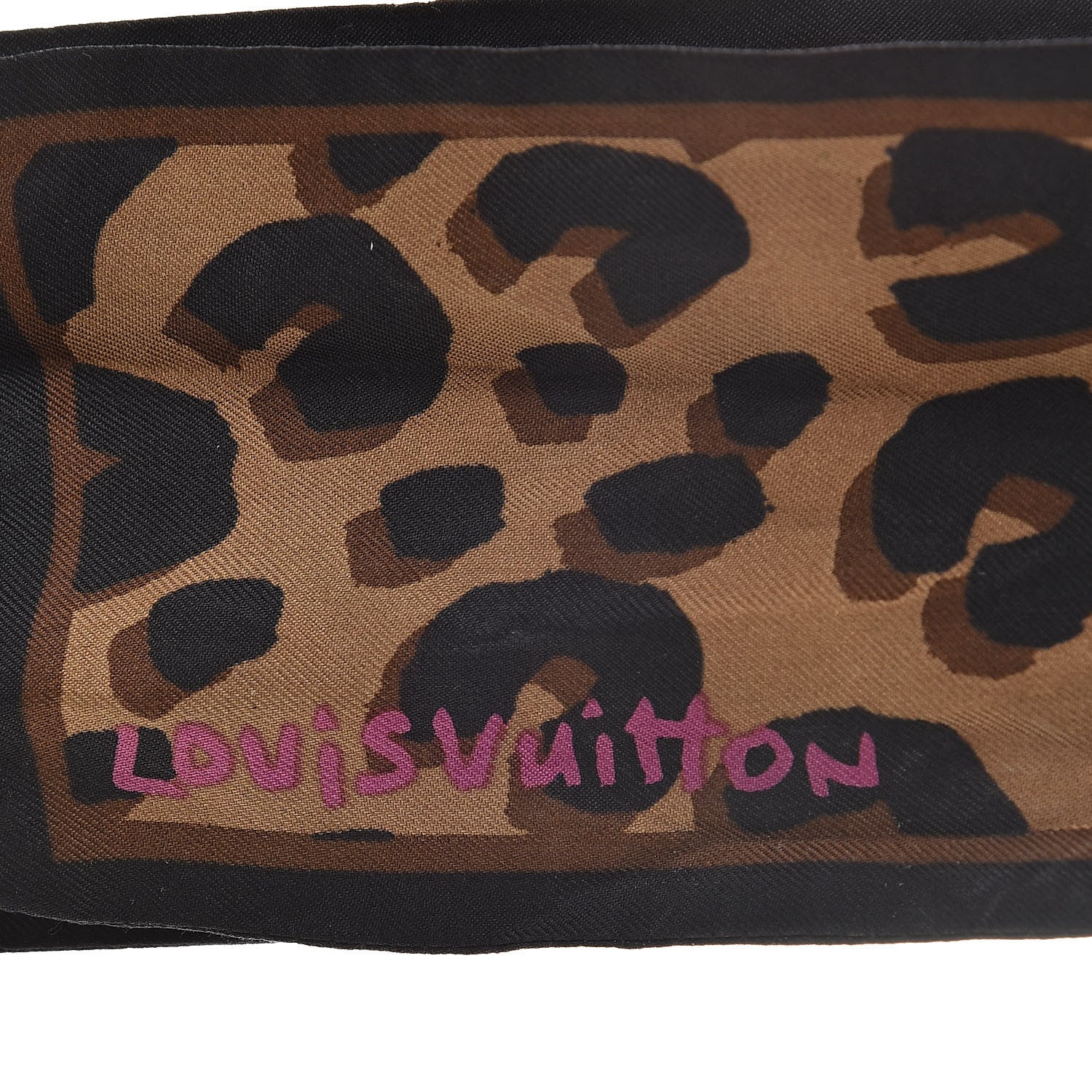 Louis Vuitton Silk Leopard Bandeau Scarf Marron 3 of 7