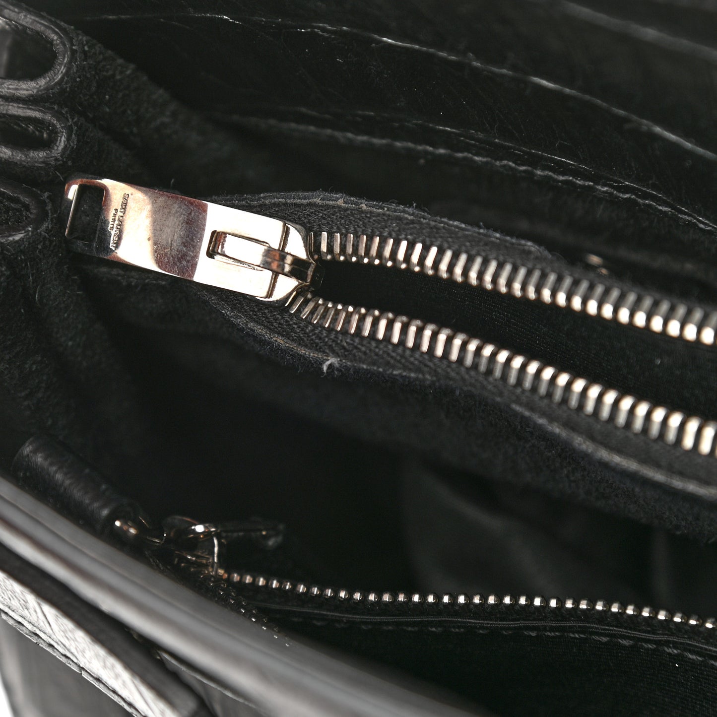 Calfskin Crocodile Embossed Small Sac de Jour Black