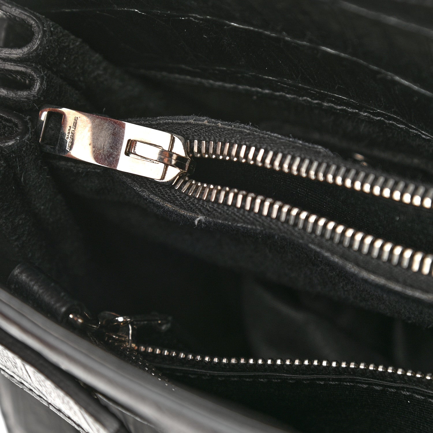Saint Laurent Calfskin Crocodile Embossed Small Sac de Jour Black 14 of 14