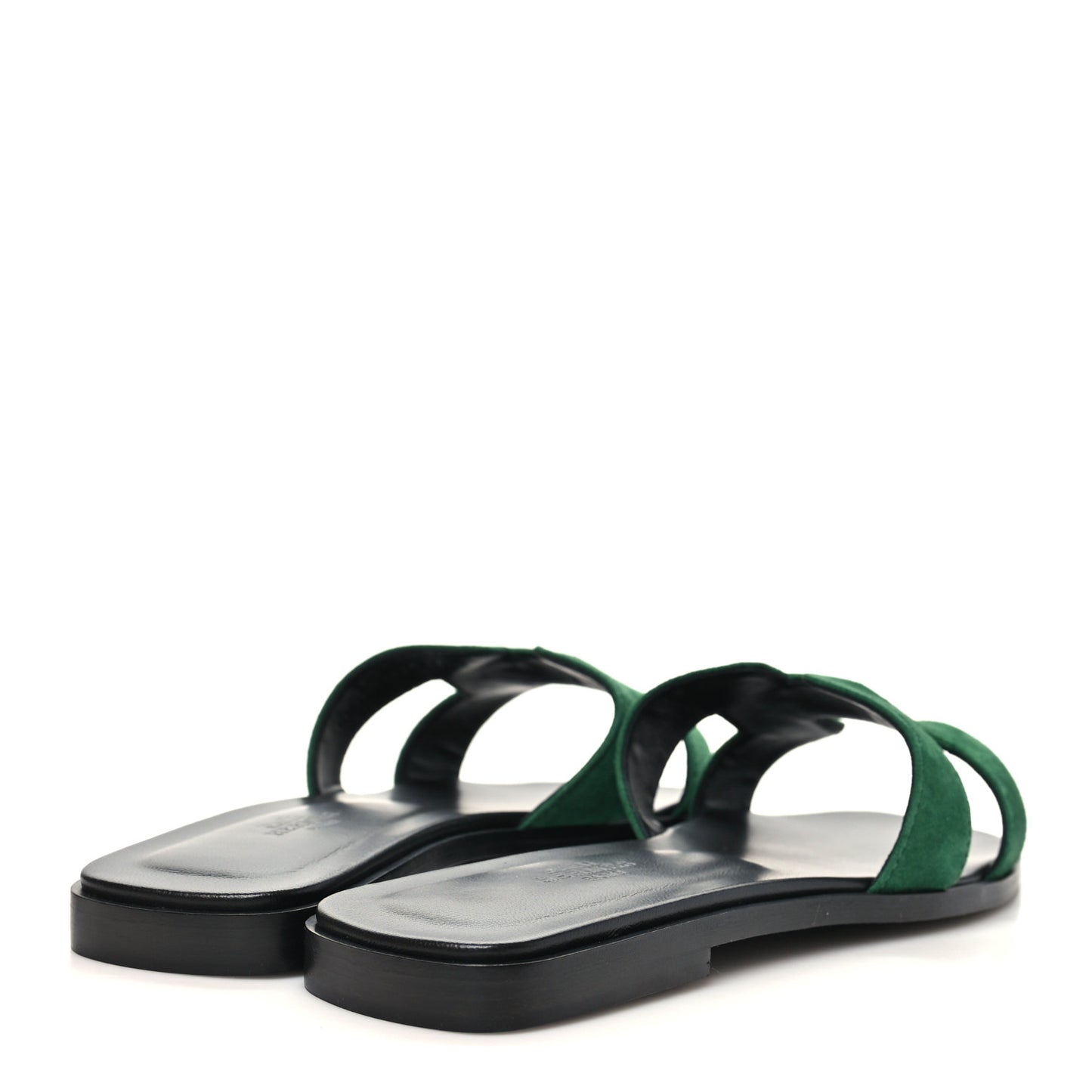 Suede Goatskin Oran Sandals 38.5 Vert Electrique