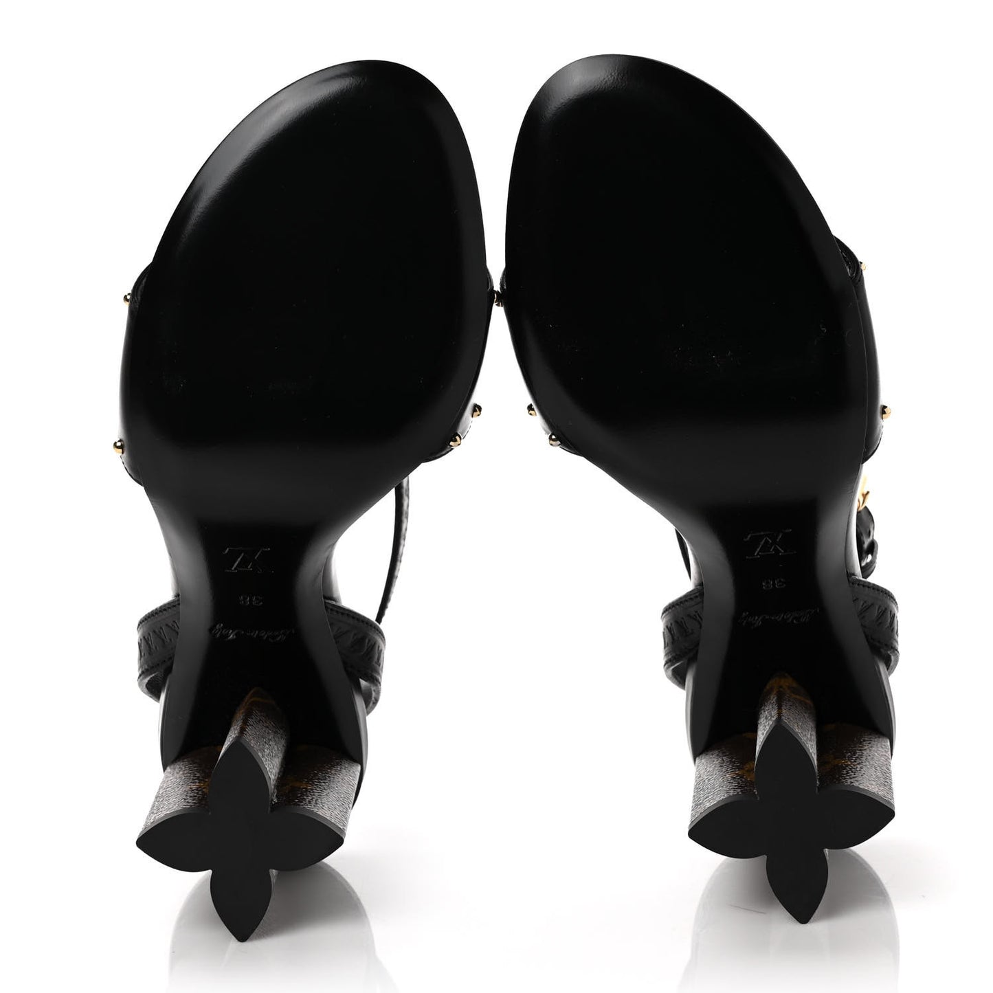 Calfskin Monogram Silhouette Sandals 38 Black