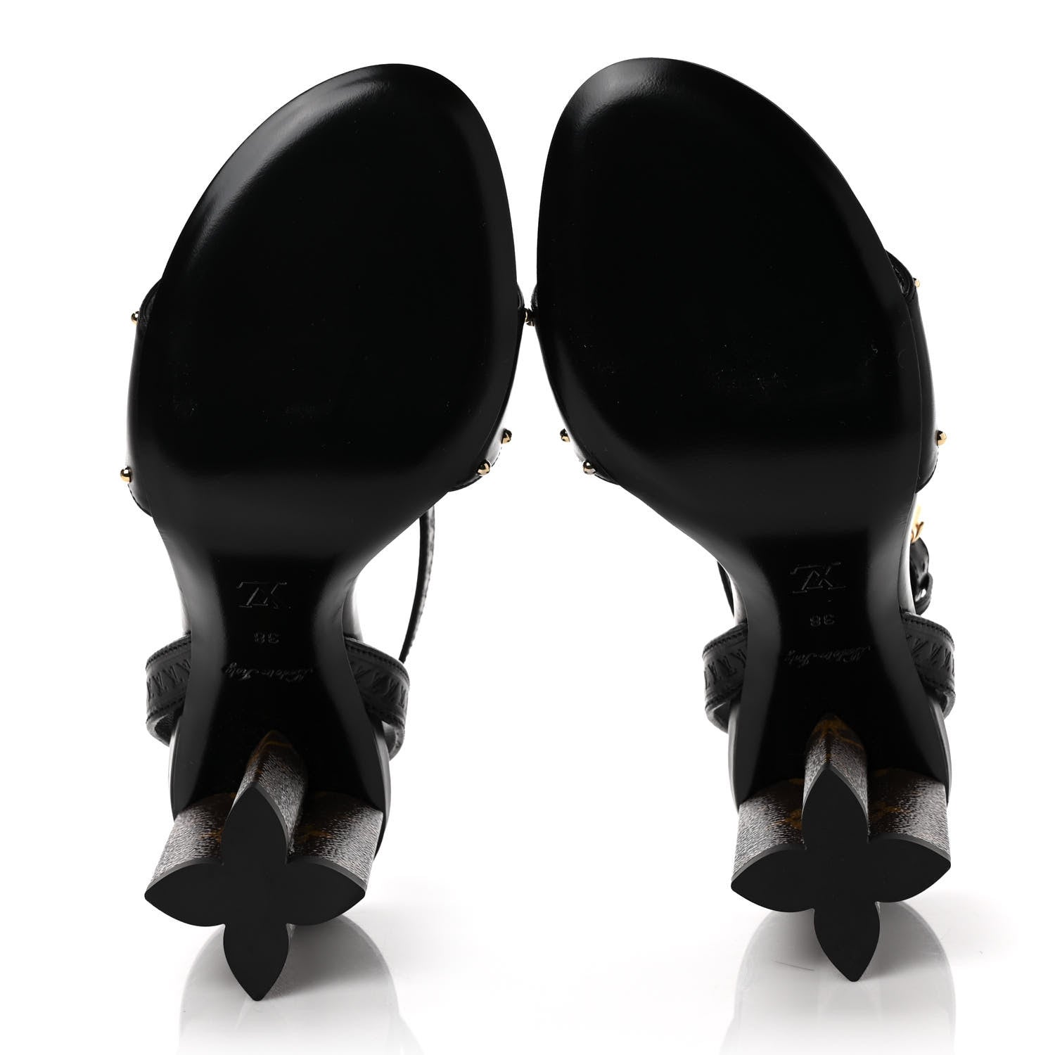 Louis Vuitton Calfskin Monogram Silhouette Sandals 38 Black 5 of 7