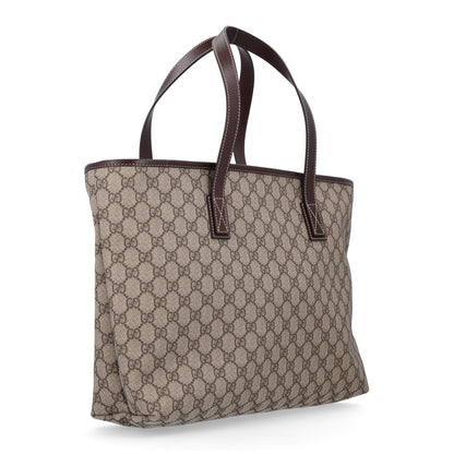 Gucci GG Supreme Monogram Medium Zippered Shopping Tote Dark Brown 2 of 9