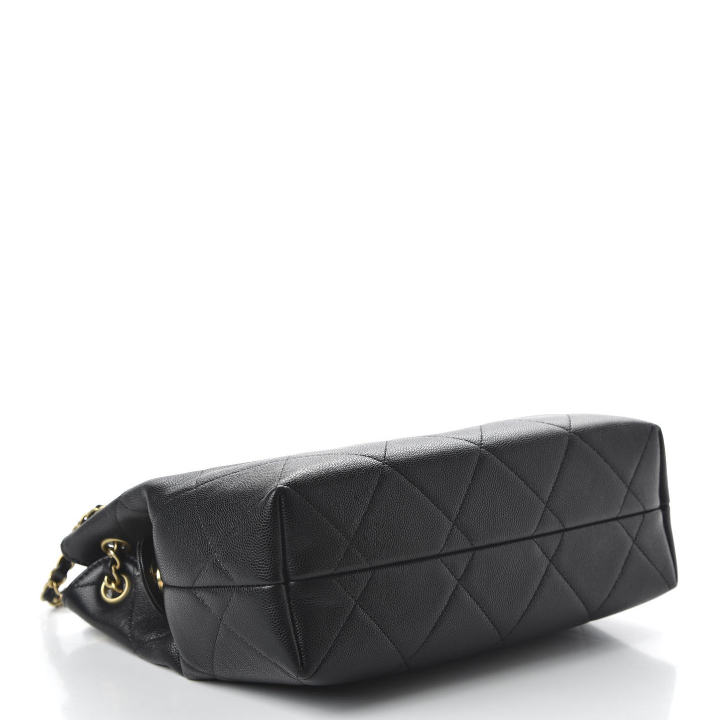 Caviar Quilted Large A Real Catch Shopping Bag Black