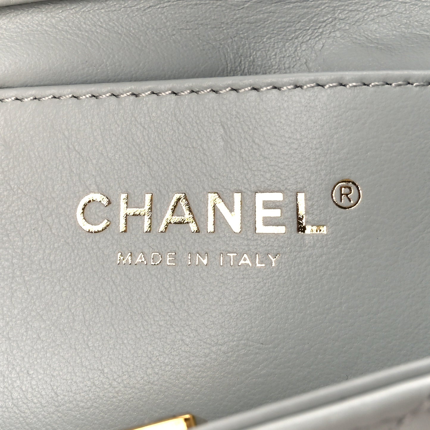 Lambskin Enamel Strass Quilted Mini Paris Monaco Flap Light Grey
